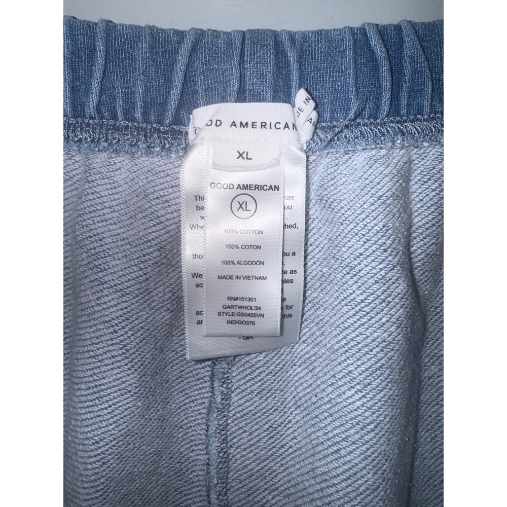 Good American Boyfriend Sweatpants Indigo Blue Cotton Joggers XL GS0455VN - Picture 4 of 4